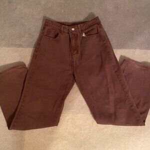 Brown/Burgandy Straight Leg Jeans